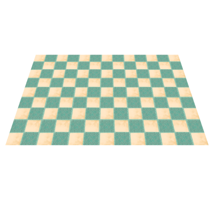 Green checkerboard tile vinyl carpet - TenStickers