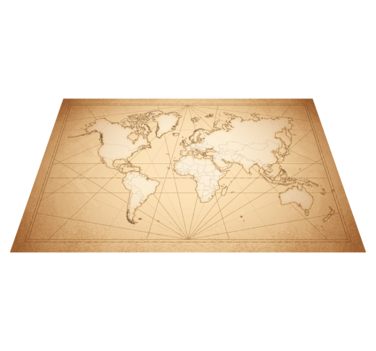 Antique beige design world map vinyl carpet - TenStickers