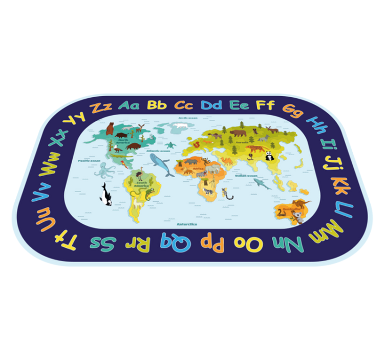 World Map Learning alphabet vinyl carpet - TenStickers