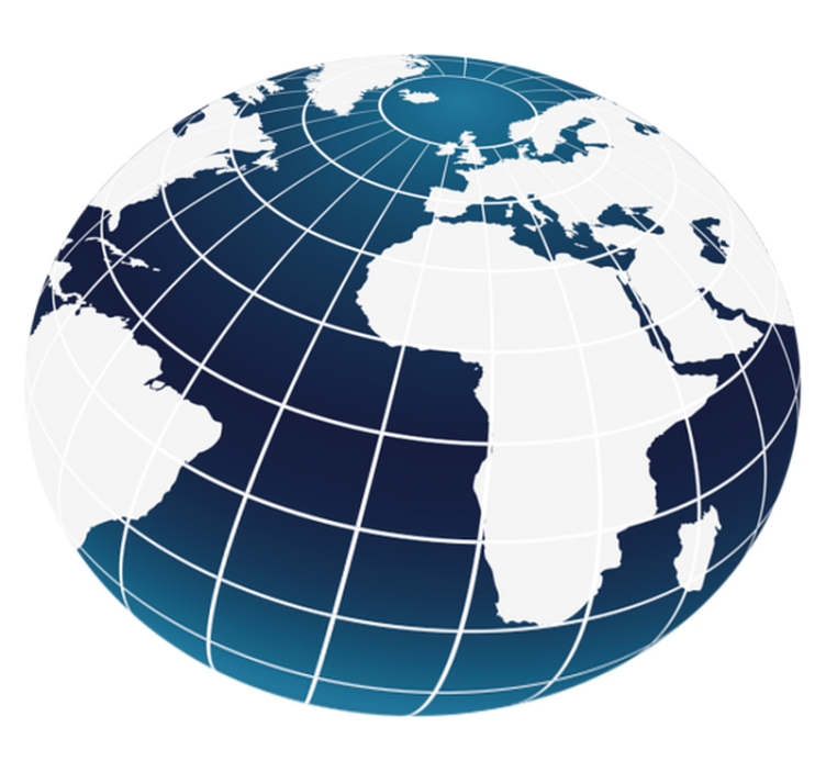 Blue global design world map vinyl carpet - TenStickers