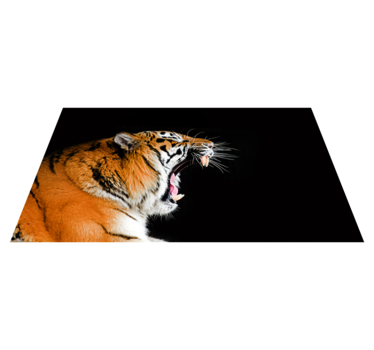 Roaring tiger face animal vinyl carpet - TenStickers