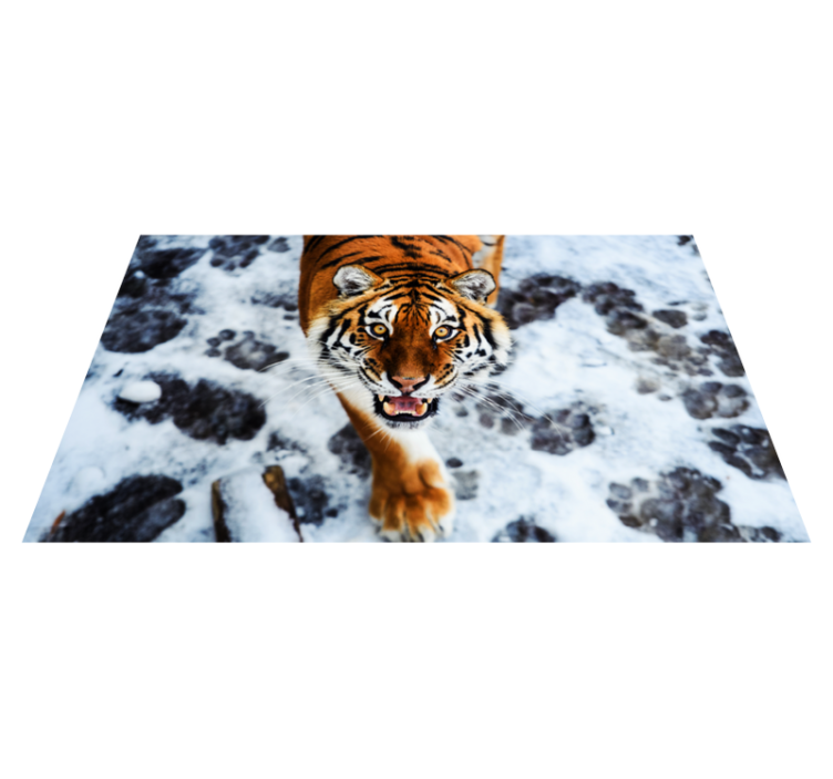 Fierce tiger stance animal vinyl carpet - TenStickers