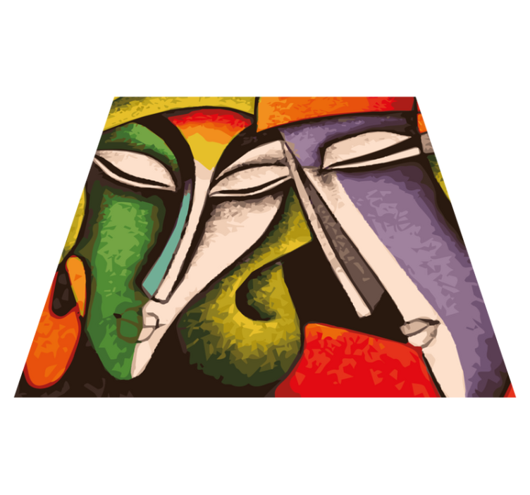 Vibrant Abstract Portraits bedroom vinyl carpet - TenStickers