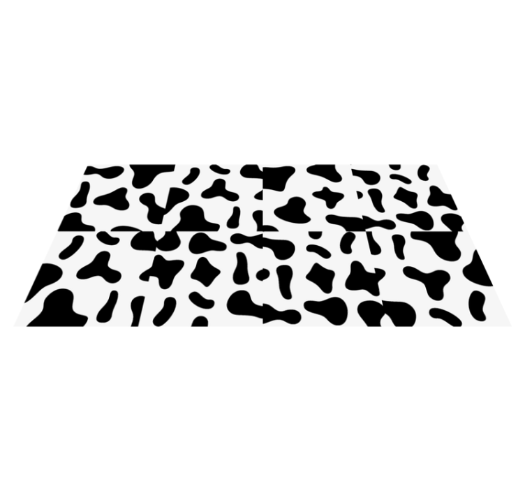 Animal print vinyl carpet black and white cow - TenStickers