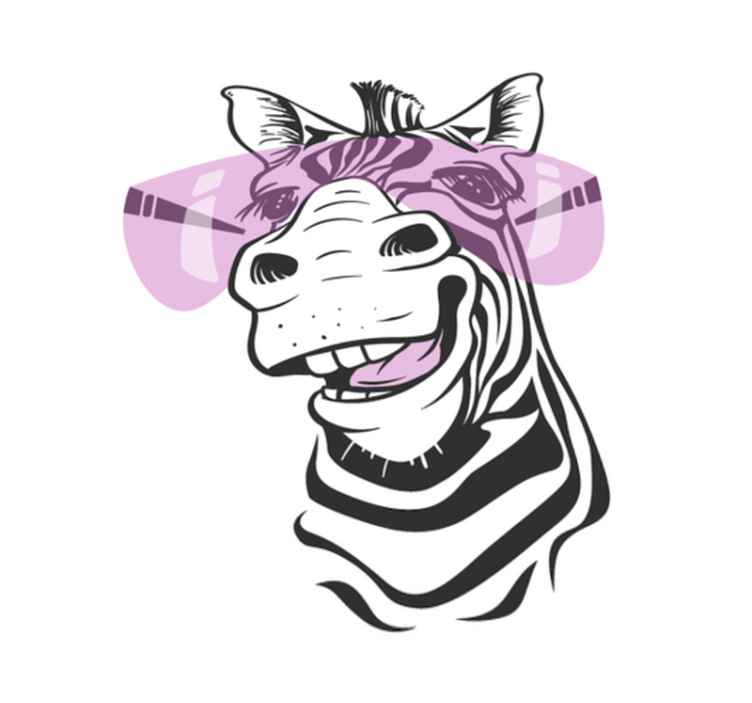 Smiling zebra face animal vinyl carpet - TenStickers