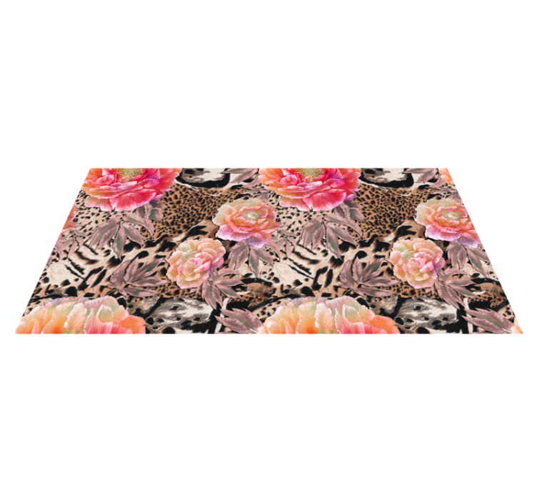 Colorful painted roses floral vinyl carpet - TenStickers