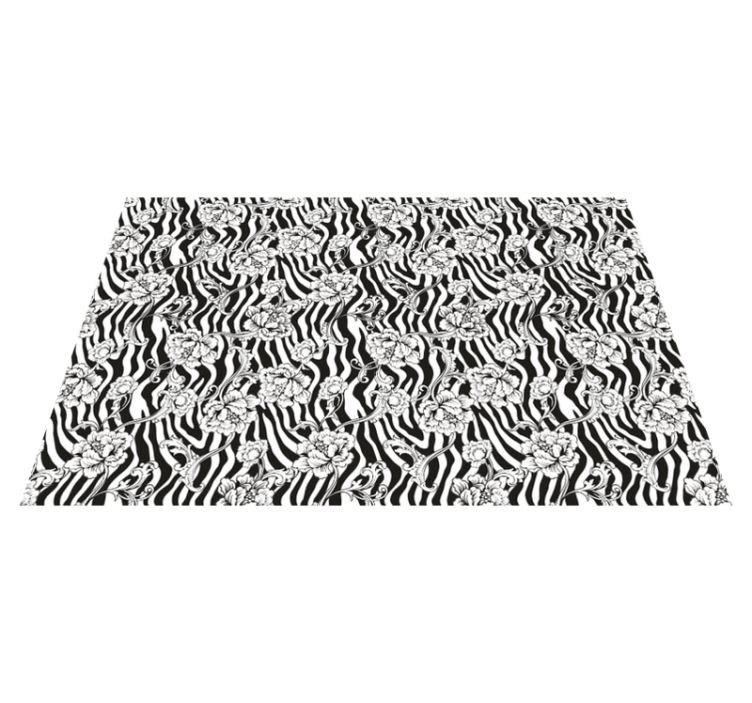 Floral Zebra Pattern animal print vinyl carpet - TenStickers