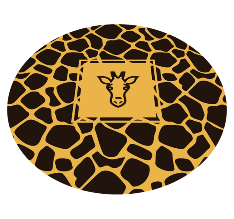 Giraffe Pattern Round animal print vinyl carpet - TenStickers