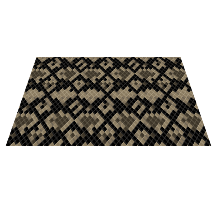 Black Geometric Pattern mosaic vinyl carpet - TenStickers