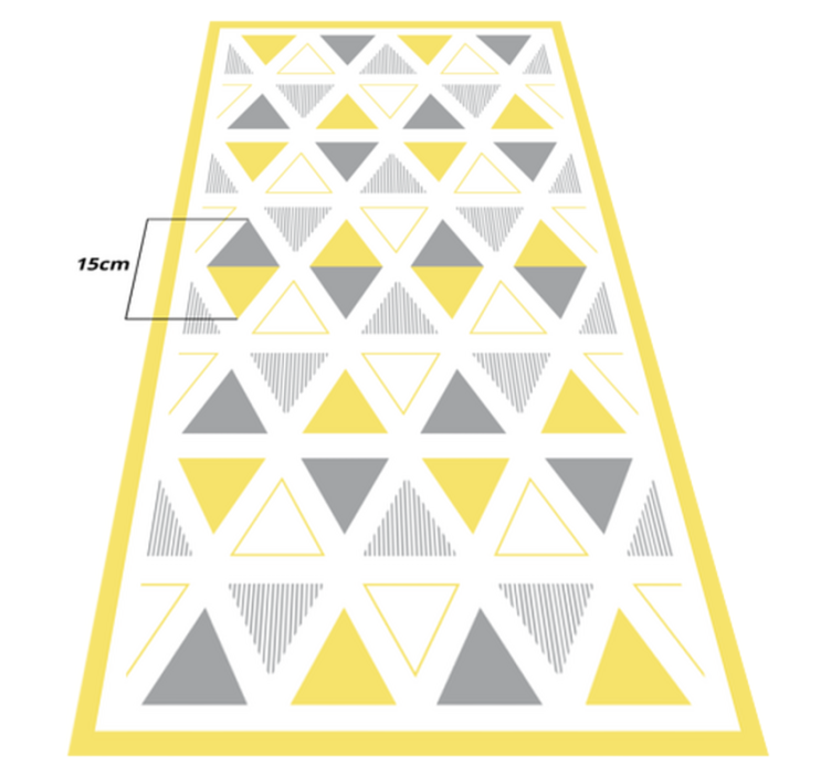 YELLOW TRIANGLE PATTERN geometric vinyl carpet - TenStickers