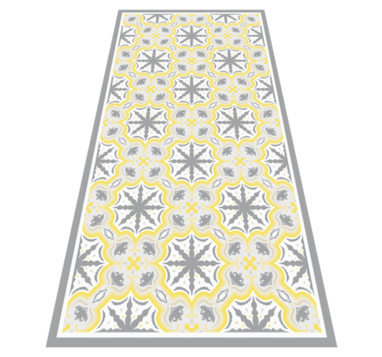 Gray and Yello Star Pattern kitchen vinyl carpet - TenStickers