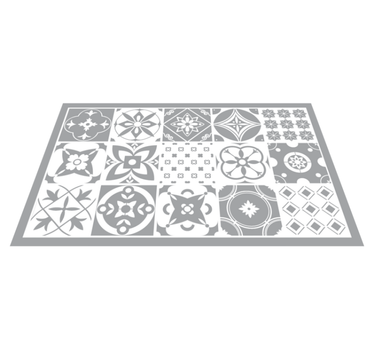 Grey elegant tile vinyl carpet - TenStickers