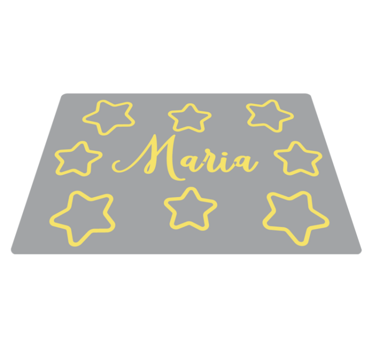 Starry yellow name kids vinyl carpet - TenStickers