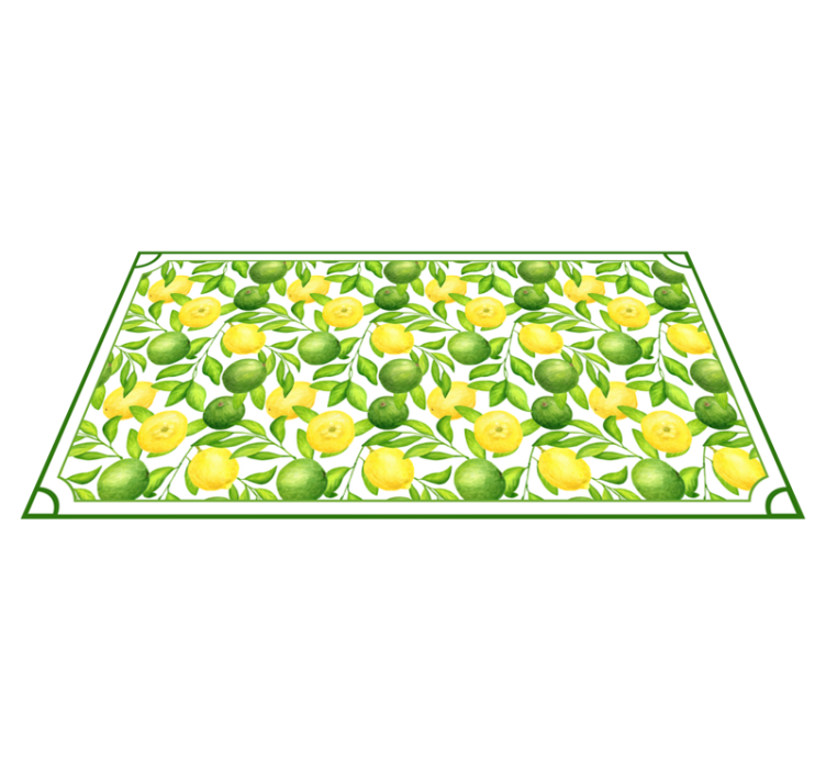 Citrus leaf pattern kitchen vinyl carpet - TenStickers