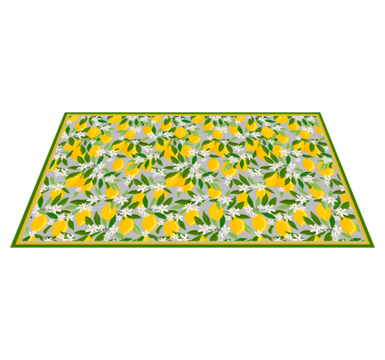 Lemon Blossom Motif kitchen vinyl carpet - TenStickers