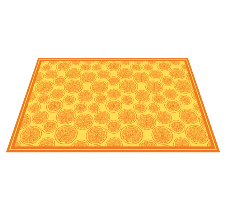 Floral vinyl carpet citrus slice design - TenStickers