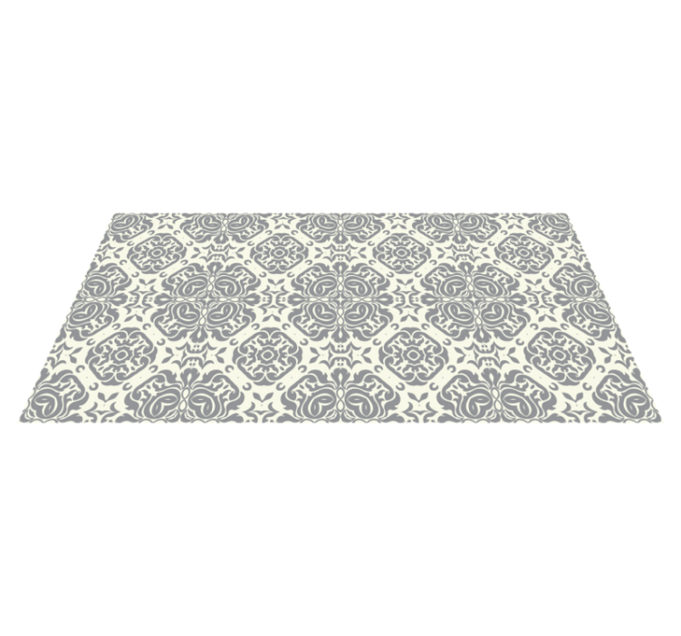 Ruskin grey tile effect vinyl rug - TenStickers