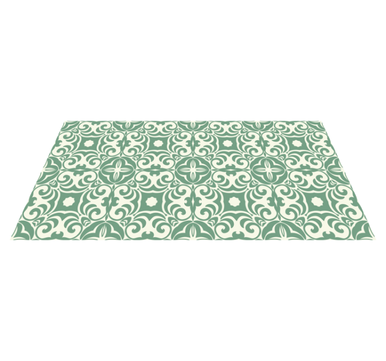 Elegant green pattern living room vinyl carpet - TenStickers