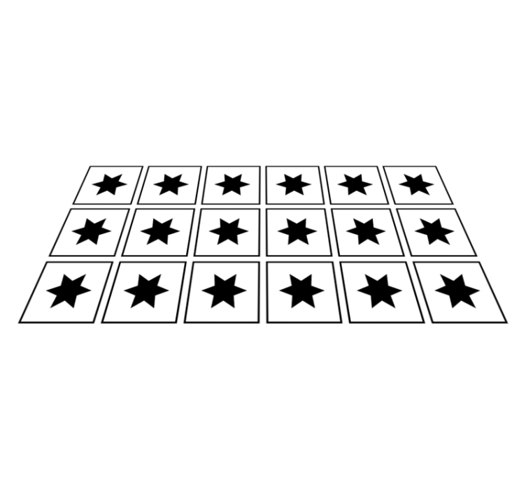 Black and white motif star vinyl carpet - TenStickers