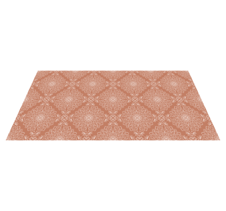 Orange tile motif mandala vinyl carpet - TenStickers