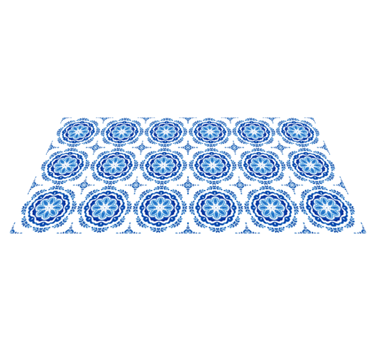 Azure blossom motifs kitchen vinyl carpet - TenStickers