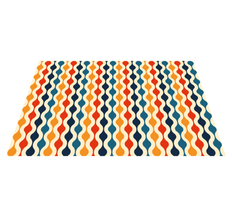 Curved colour waves living room vinyl carpet - TenStickers