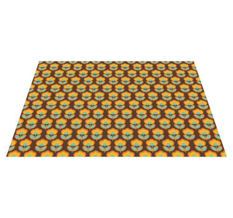 Vintage brown design floral vinyl carpet - TenStickers
