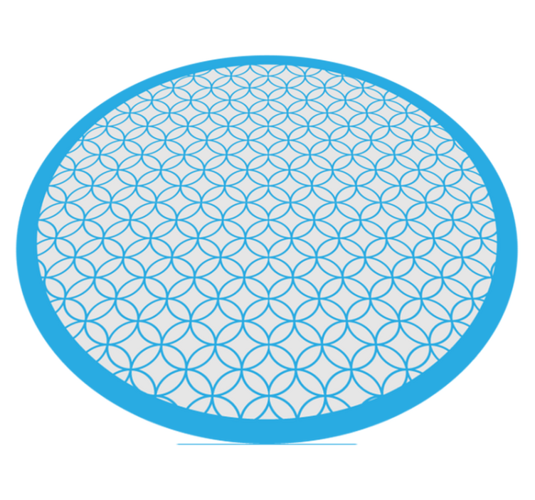 Circular blue elegant pattern geometric vinyl carpet - TenStickers