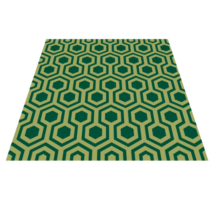 Vintage green hexagon tiles carpet - TenStickers