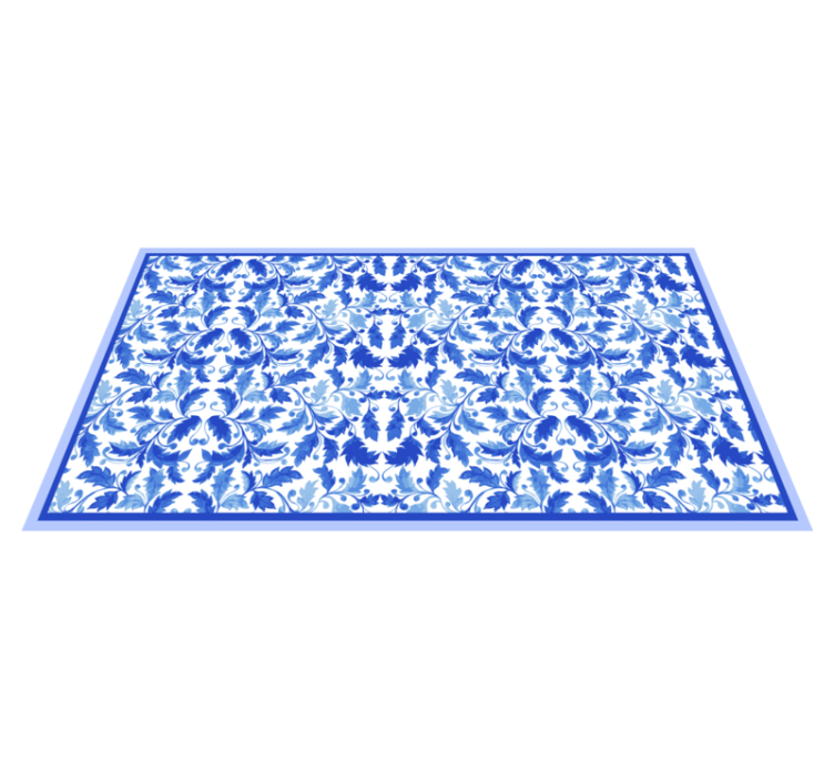 Blue Floral Patterns texture vinyl carpet - TenStickers