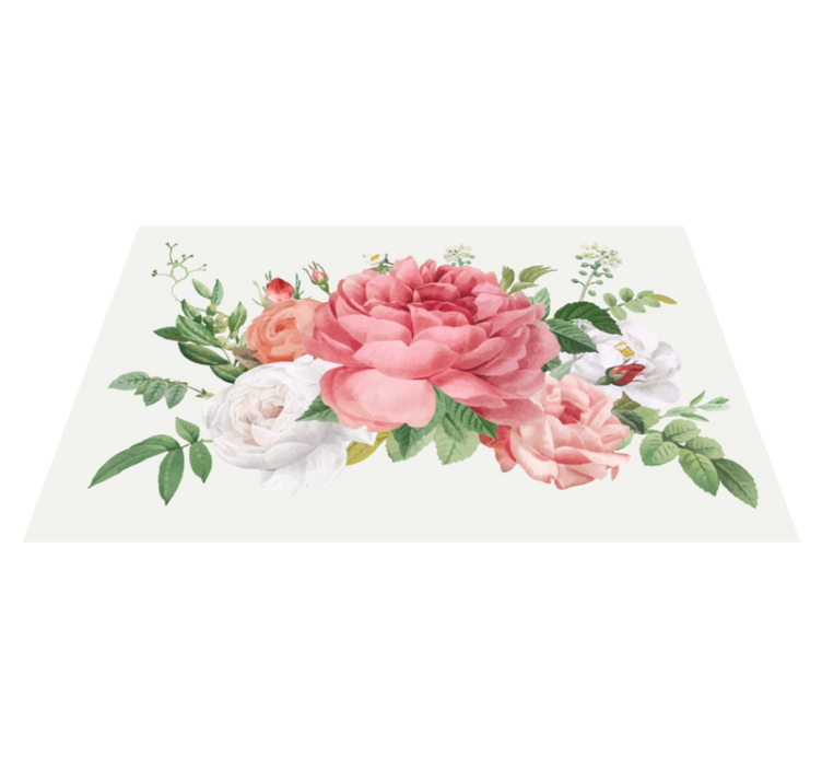 Floral vinyl carpet vibrant floral design - TenStickers