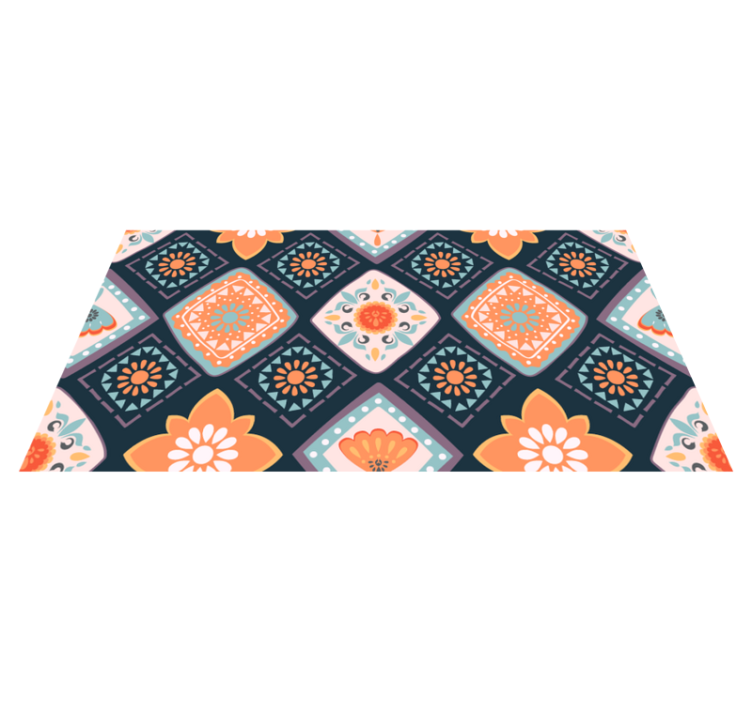 Lively floral design bathroom vinyl carpet - TenStickers