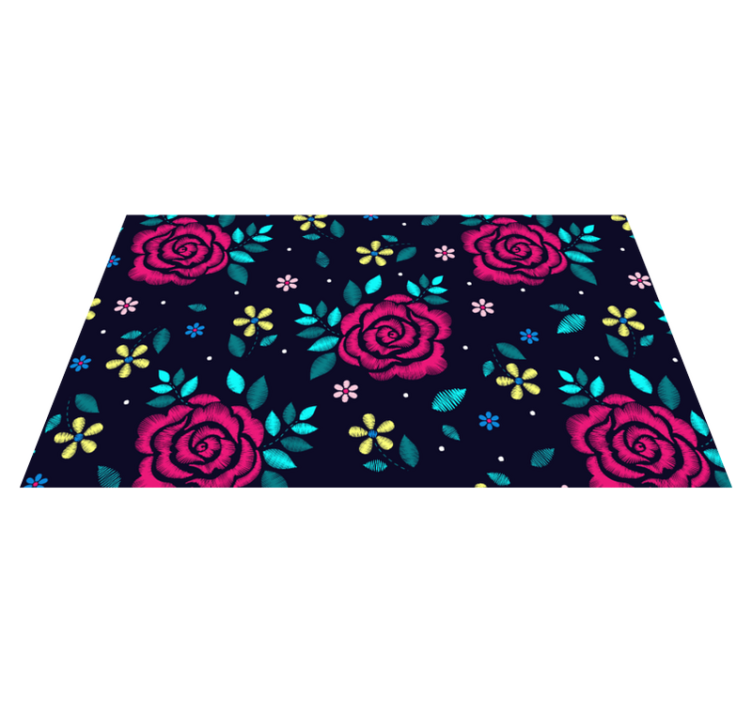 Vibrant floral motif floral vinyl carpet - TenStickers