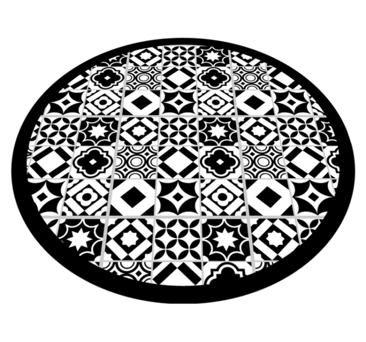 Mosaic vinyl carpet in monochrome pattern - TenStickers