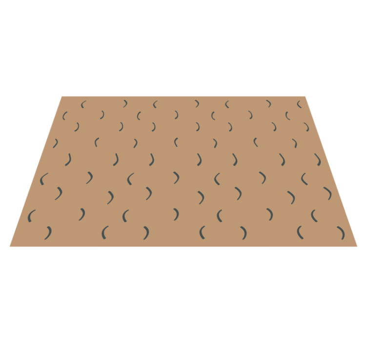 Curved brown pattern minimalist vinyl carpet - TenStickers