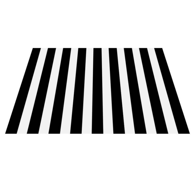 Kitchen black and white stripes vinyl rug - TenStickers