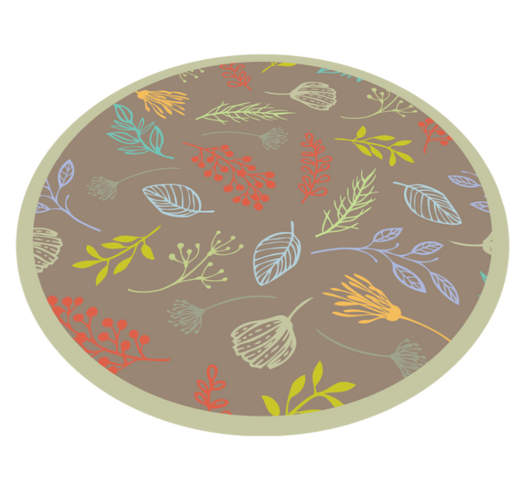 Botanical Leaf Print floral vinyl carpet - TenStickers