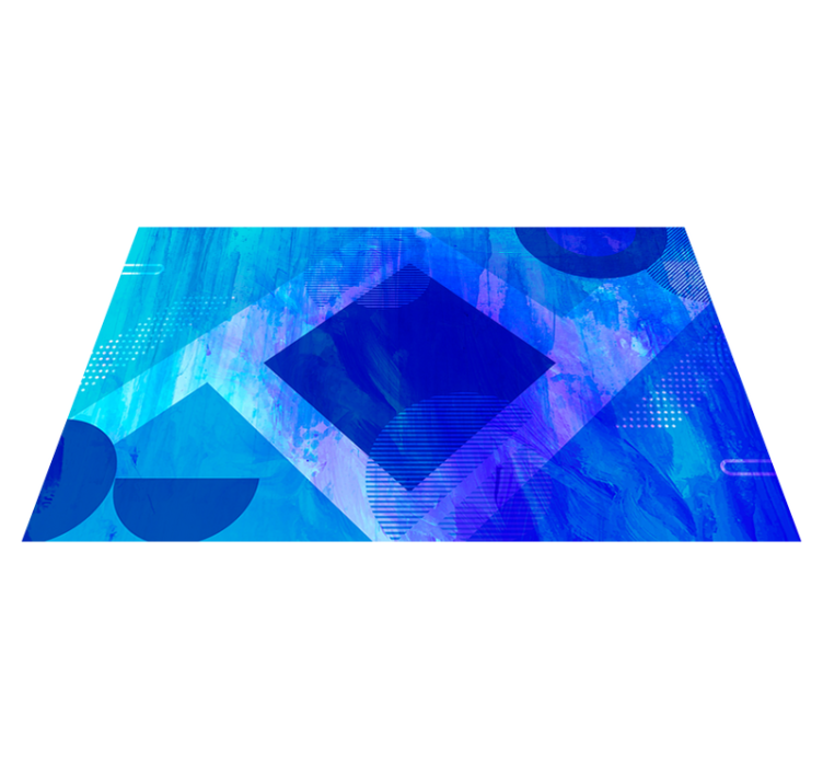 Blue Geometric Motifs minimalist vinyl carpet - TenStickers