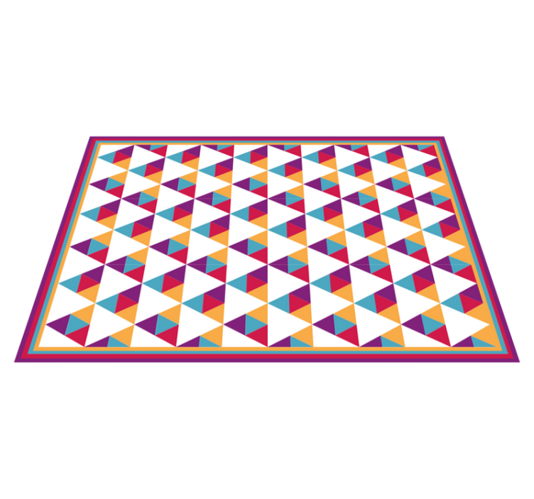 Vibrant triangular motif geometric vinyl carpet - TenStickers