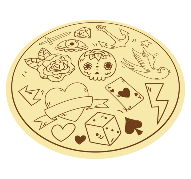 Tattoo symbols teen vinyl carpet - TenStickers