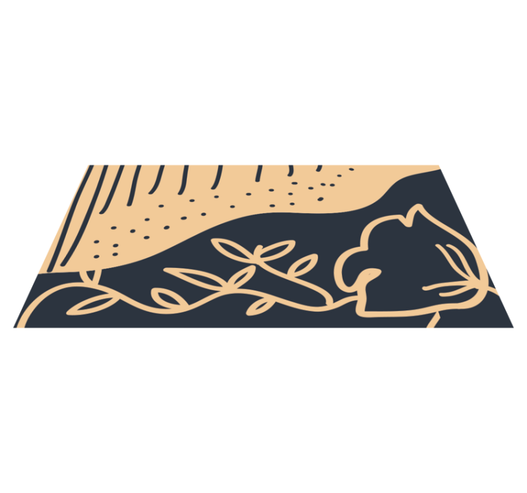 Beige leafy motif nature vinyl carpet - TenStickers