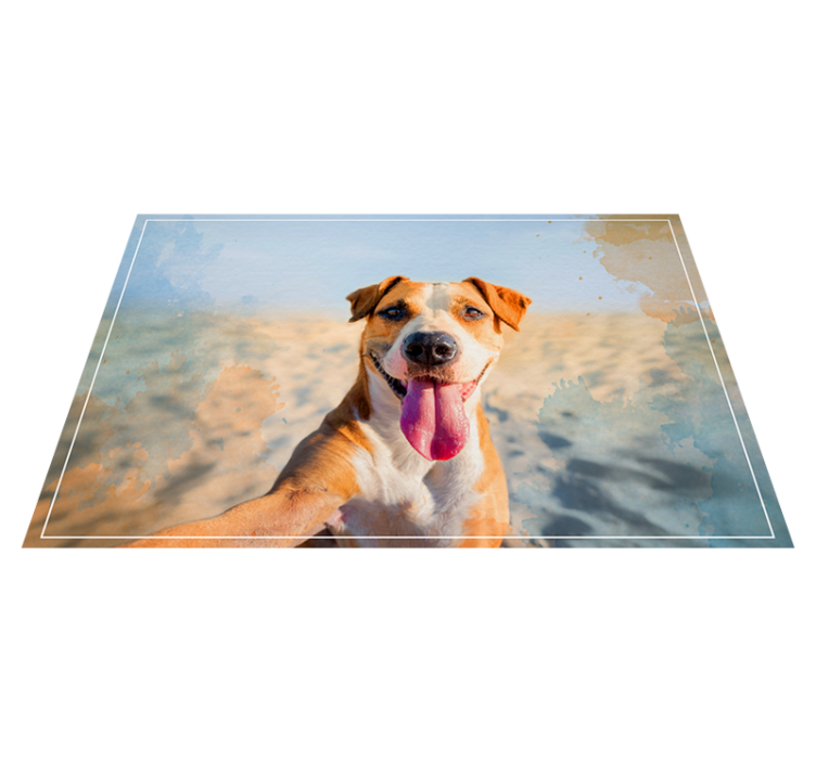Smiling Canine Portrait animal vinyl carpet - TenStickers