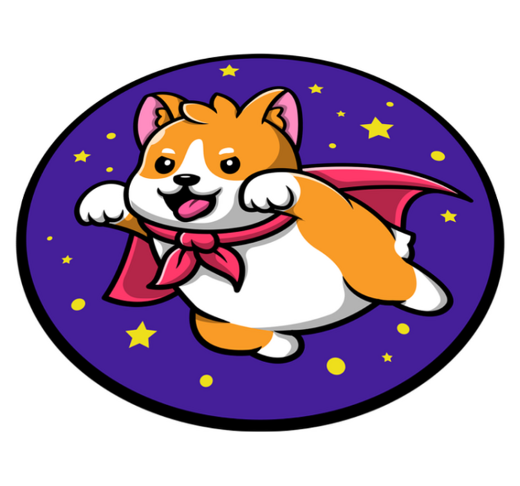 Superhero Corgi kids vinyl carpet - TenStickers