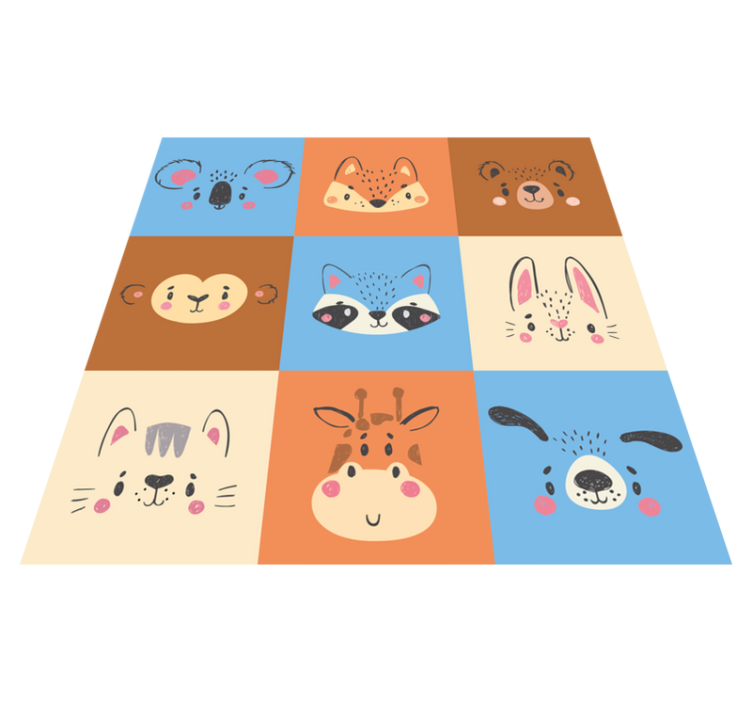 Baby animals tiles kids vinyl carpet - TenStickers