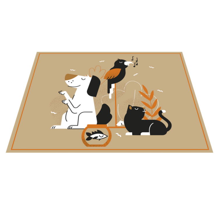 Beige pet illustration animal vinyl carpet - TenStickers