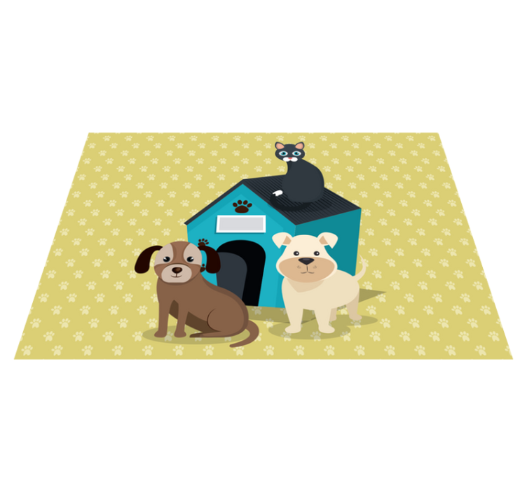 Dogs at home animal vinyl carpet - TenStickers