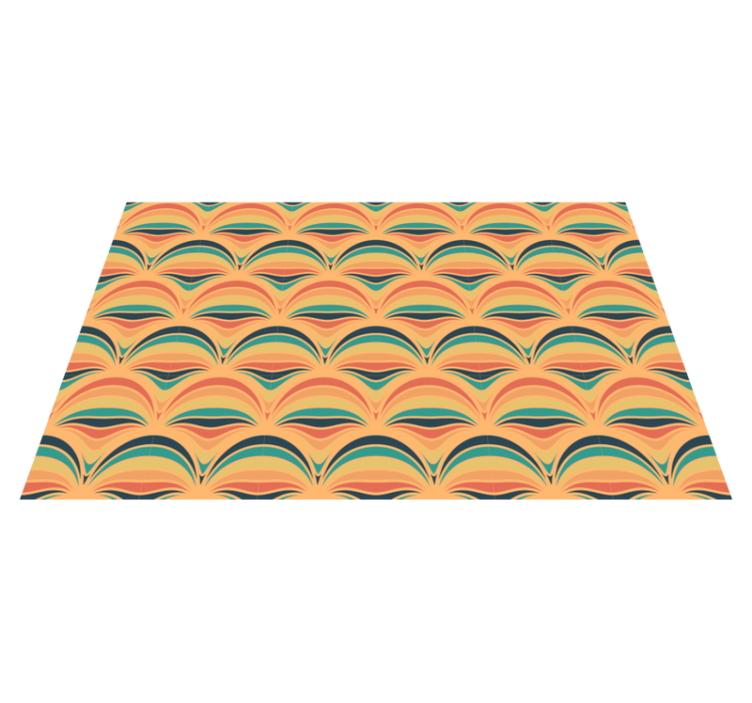 Colorful wave patterns vintage vinyl carpet - TenStickers