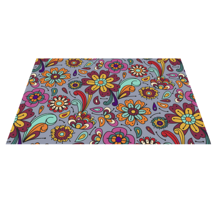 Floral vinyl carpet with lively botanical designs - TenStickers