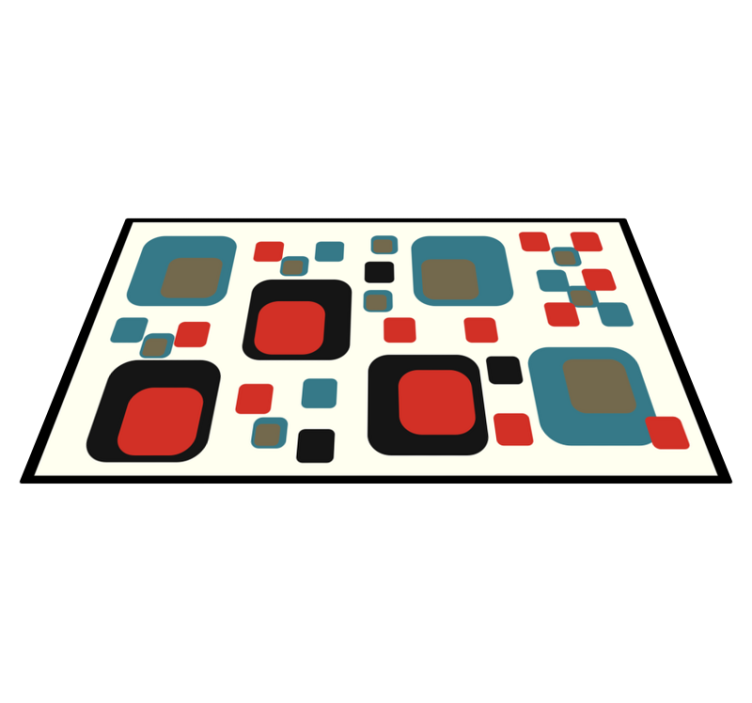 Colorful Abstract Squares geometric vinyl carpet - TenStickers