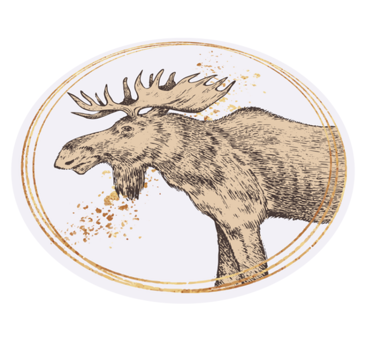 Majestic moose illustration animal vinyl carpet - TenStickers